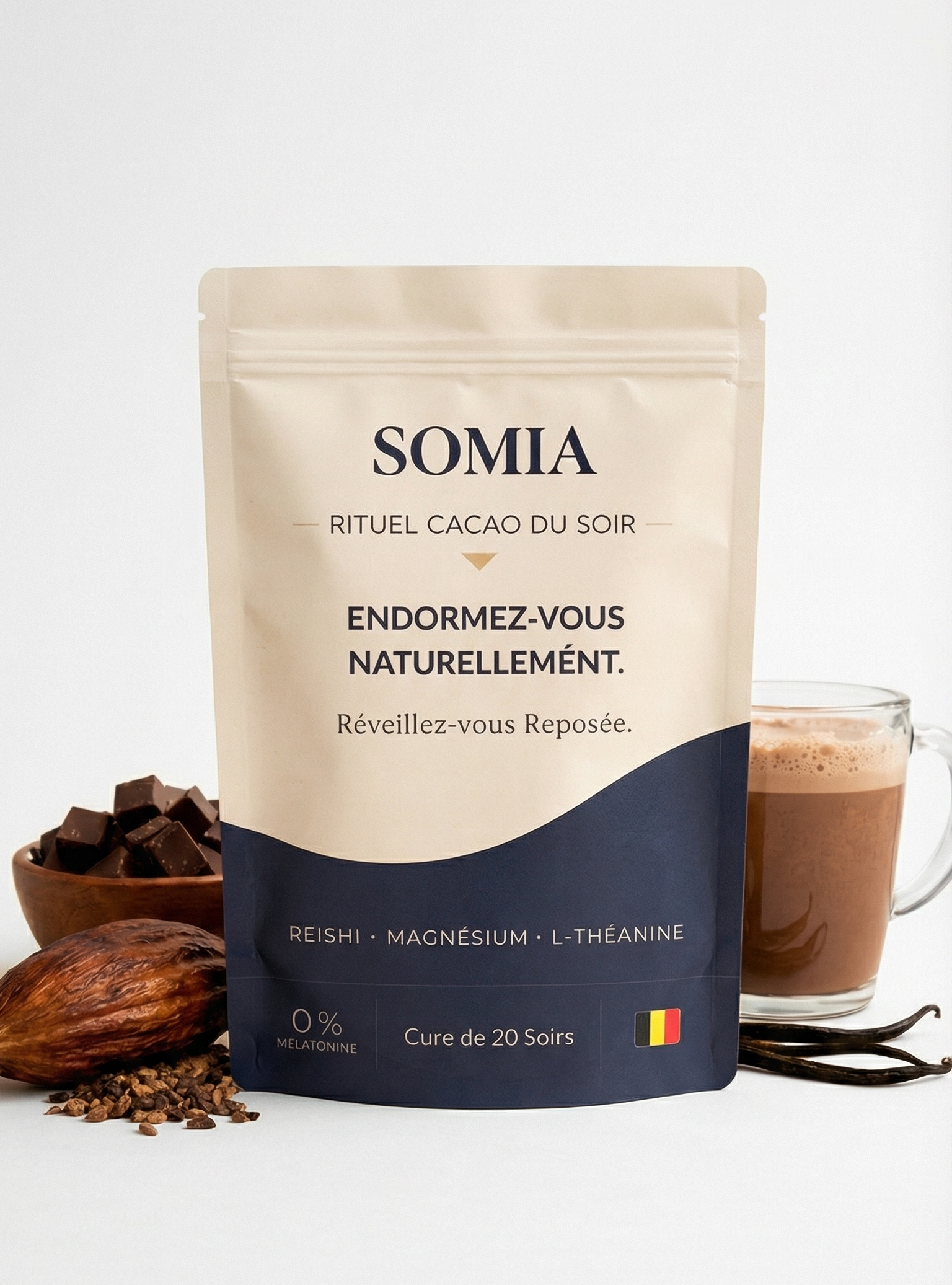 SOMIA - Rituel de récupération nocturne - Cacao Chocolat